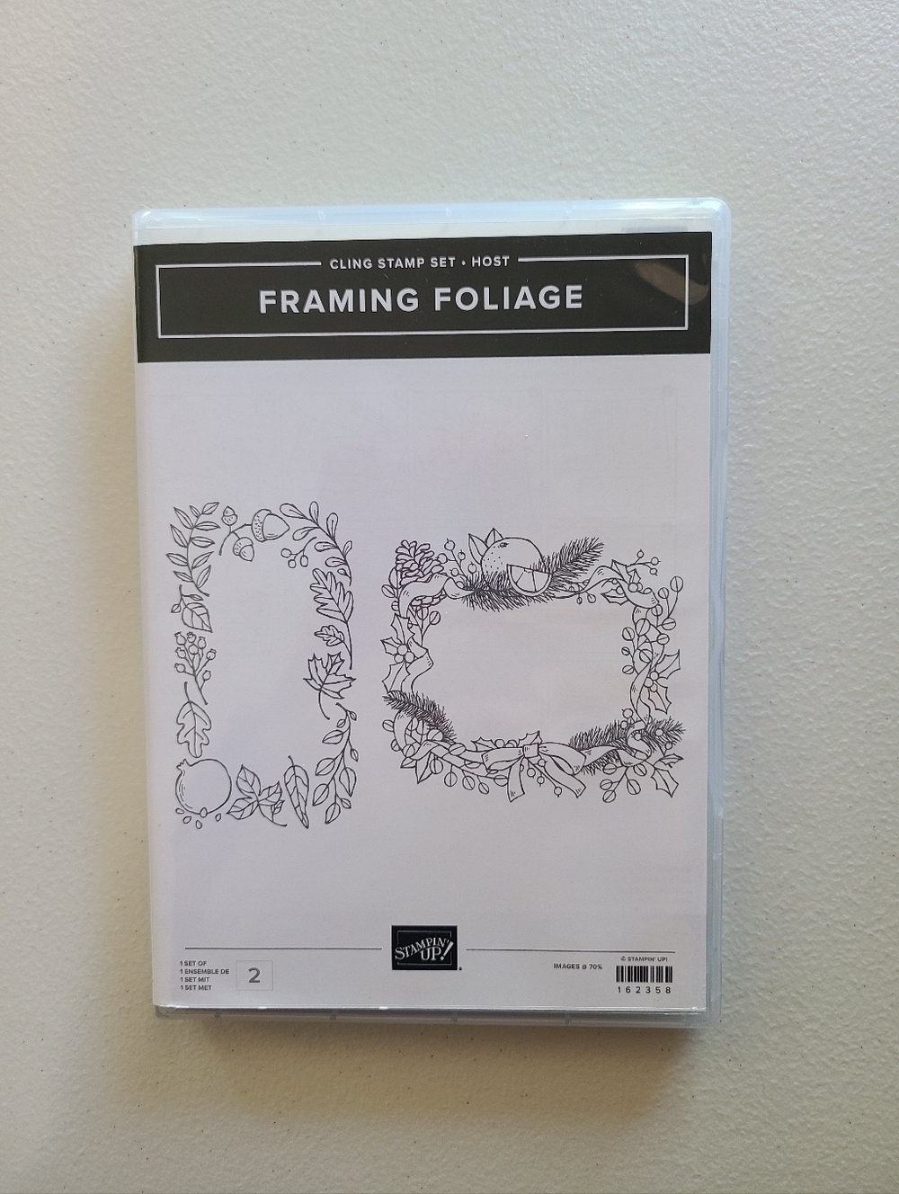 Stampin Up Framing Foliage Cling Stamp Set Unused
